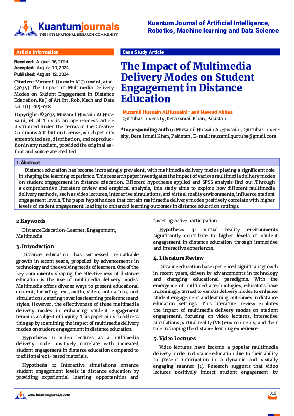 (PDF) The Impact of Multimedia Delivery Modes on Student Engagement in ...