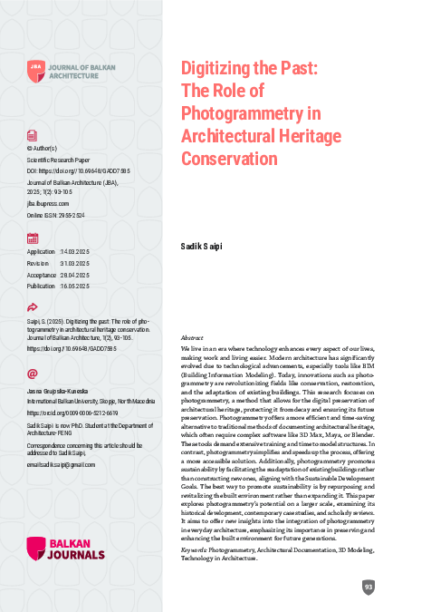 (PDF) Digitizing the Past: The Role of Photogrammetry in Architectural ...