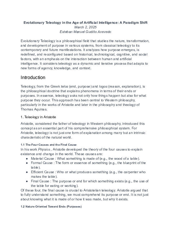 (PDF) Evolutionary Teleology in the Age of Artificial Intelligence: A ...