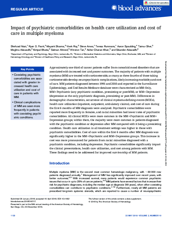 (PDF) Impact of psychiatric comorbidities on health care utilization ...