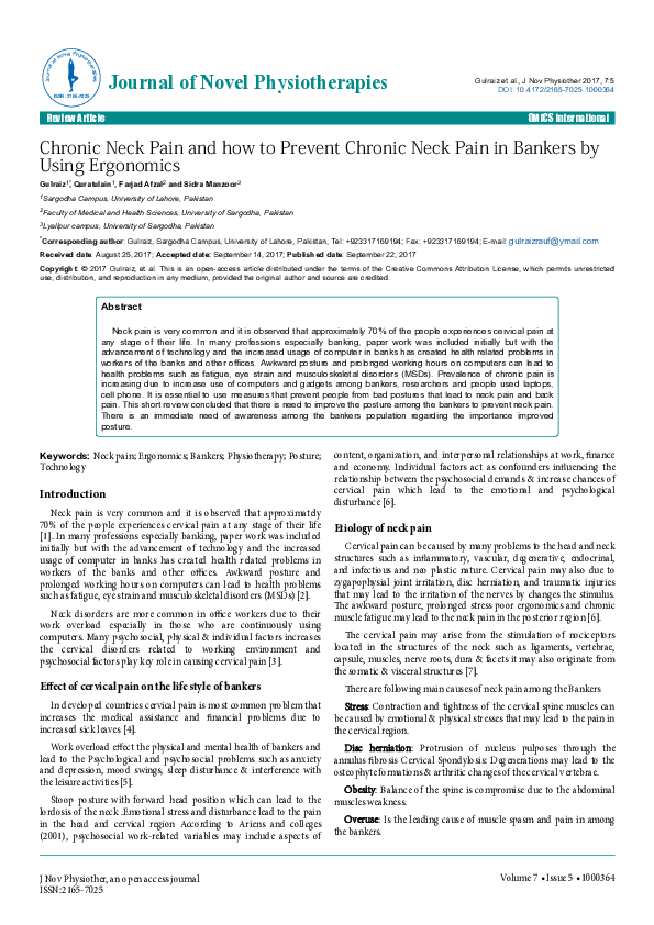 Curated visual reference: Using Ergonomics To Prevent Tech Neck Pain Reference: Pdf Chronic Neck Pain And How To Prevent Chronic Neck