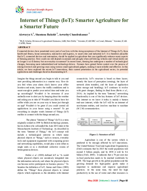 (PDF) Internet of Things (IoT): Smarter Agriculture for a Smarter Future