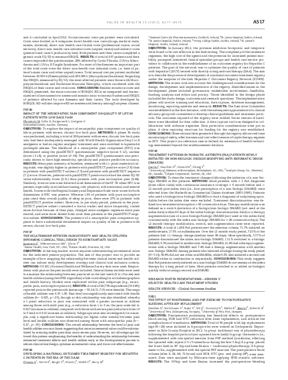 (PDF) PSY47 The Relationship Between Pain Severity and Health Utilities ...