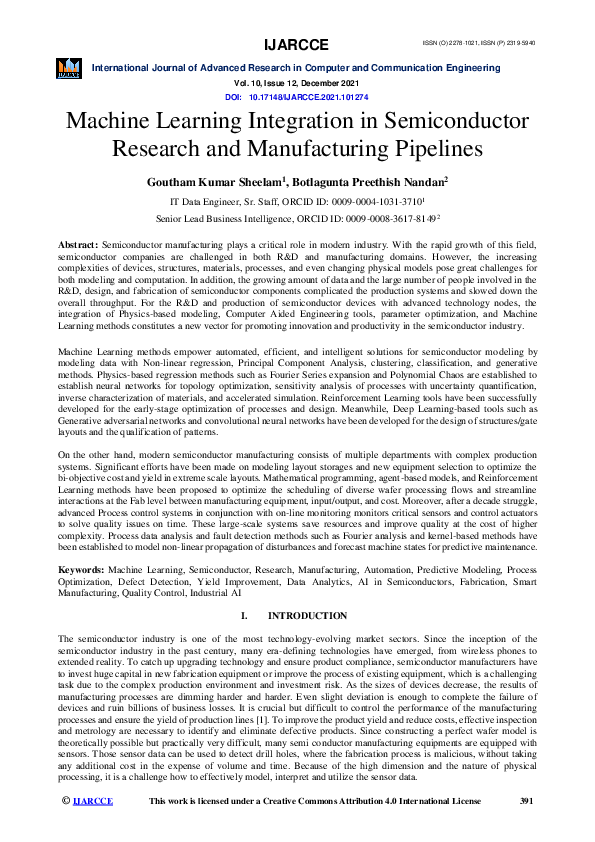 (PDF) Machine Learning Integration in Semiconductor Research and ...