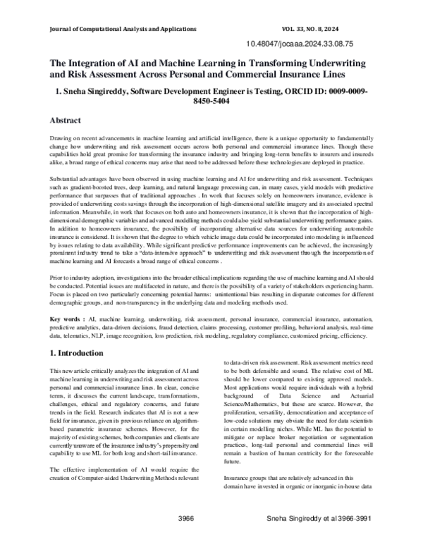 (PDF) The Integration of AI and Machine Learning in Transforming ...