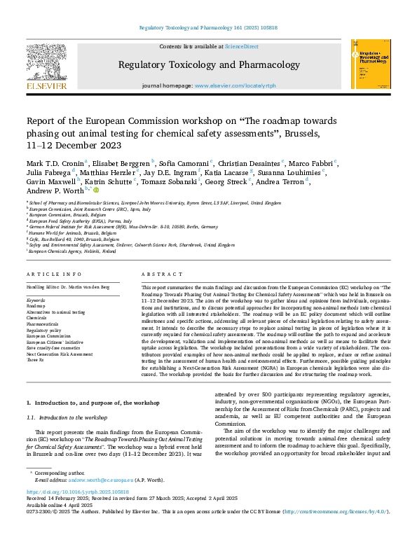 (PDF) Report of the European Commission workshop on "The roadmap ...