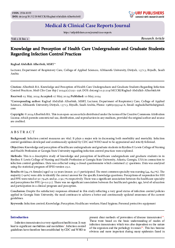 (PDF) Knowledge and Perception of Health Care Undergraduate and ...