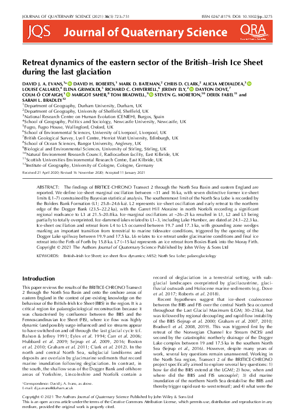 (PDF) Retreat dynamics of the eastern sector of the British–Irish Ice ...
