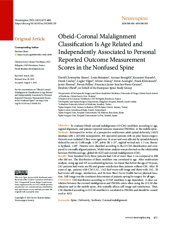 (PDF) Obeid-Coronal Malalignment Classification Is Age Related and ...