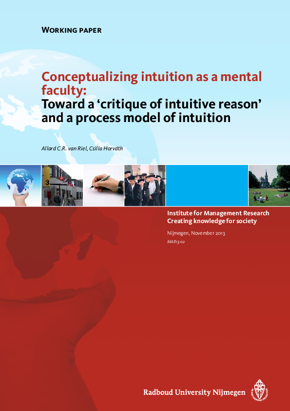 (PDF) Conceptualizing intuition as a mental faculty: toward a ‘critique ...