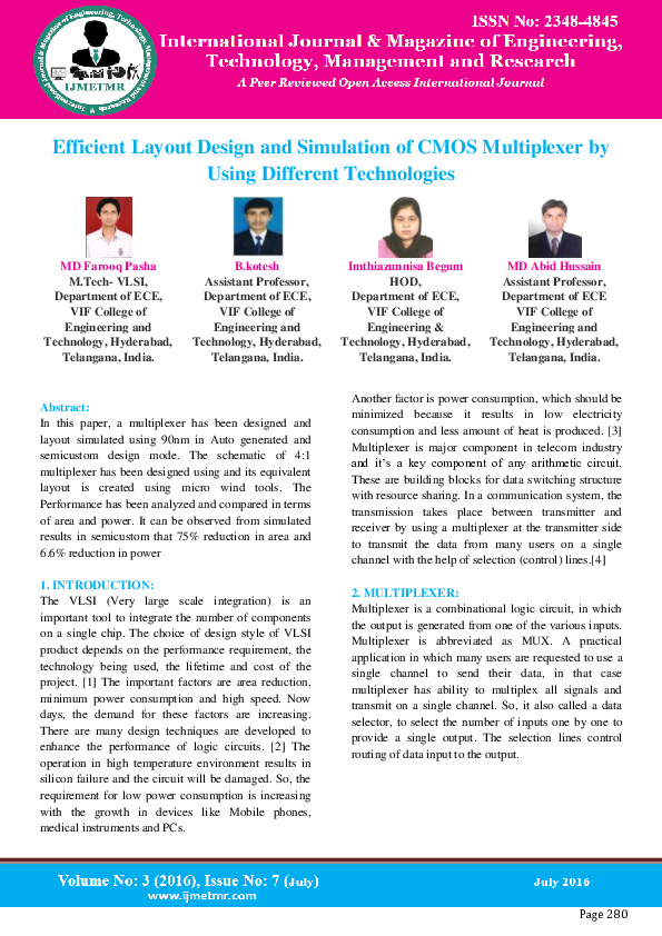 (PDF) Efficient Layout Design and Simulation of CMOS Multiplexer by ...