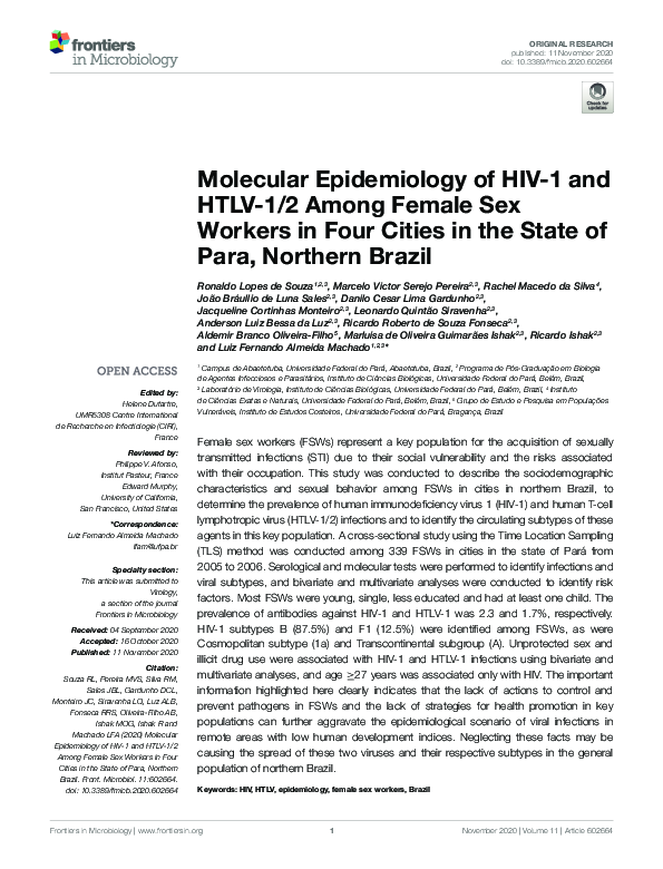 (PDF) Molecular Epidemiology of HIV-1 and HTLV-1/2 Among Female Sex ...