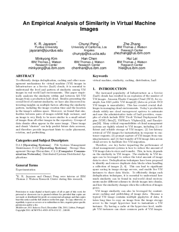 (PDF) An empirical analysis of similarity in virtual machine images