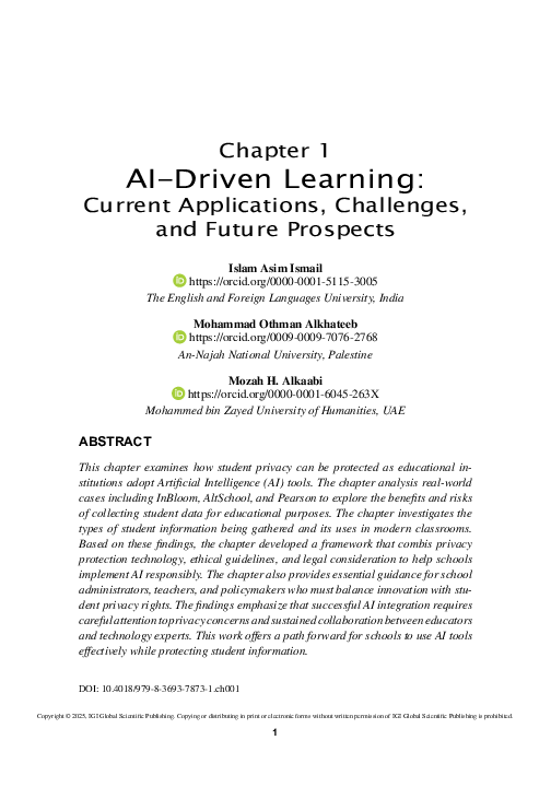 Pdf Ai Driven Learning Current Applications Challenges And Future