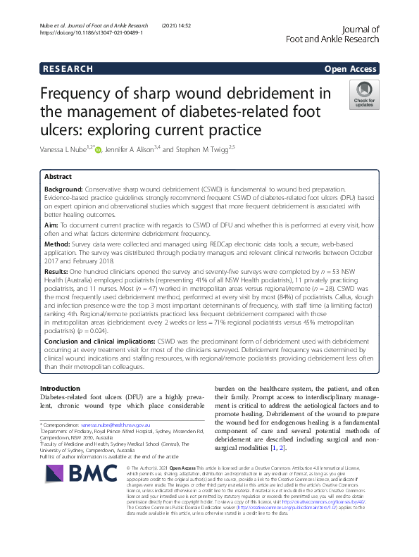 (PDF) Frequency of sharp wound debridement in the management of ...