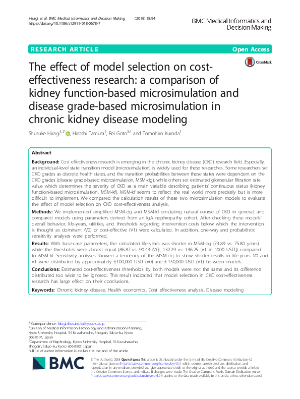 (PDF) The effect of model selection on cost-effectiveness research: a ...