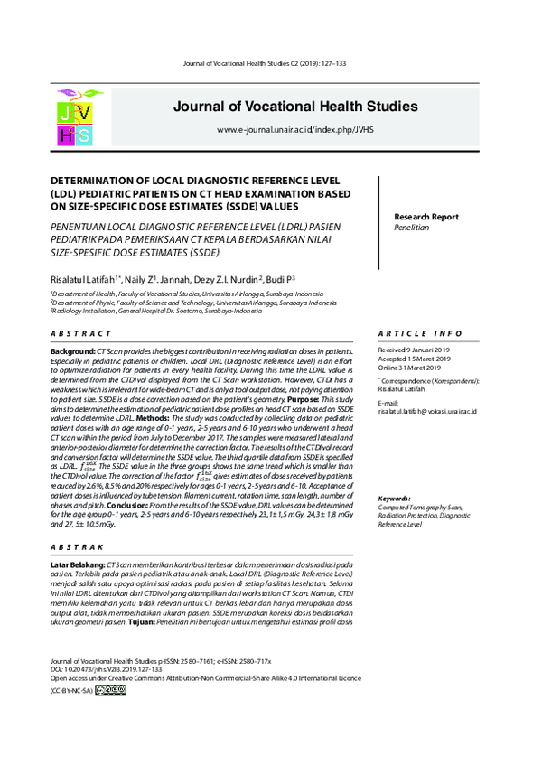 (PDF) Determination of Local Diagnostic Reference Level (LDL) Pediatric ...
