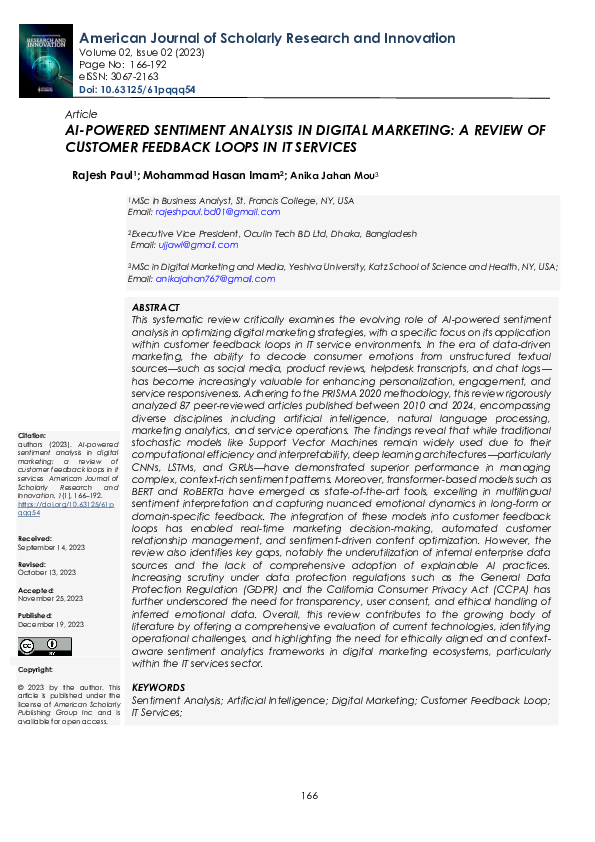 (PDF) AI-POWERED SENTIMENT ANALYSIS IN DIGITAL MARKETING: A REVIEW OF ...