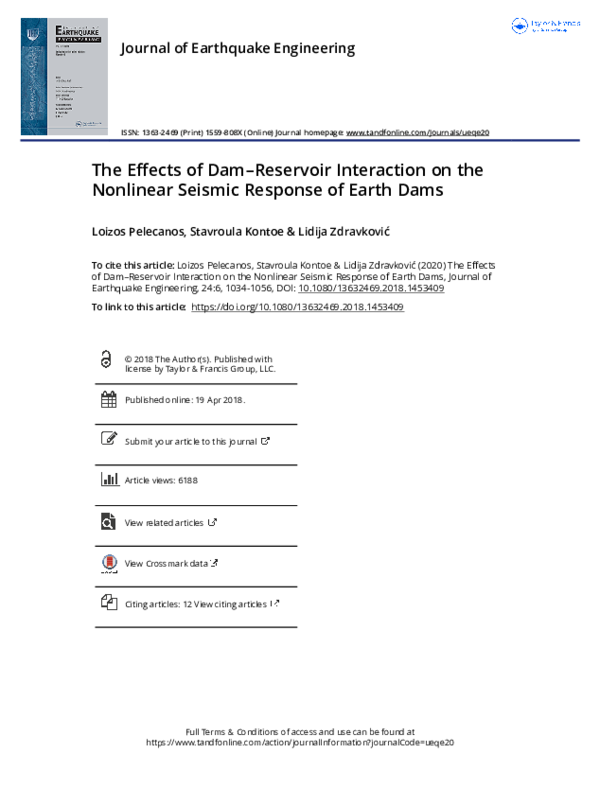 (PDF) The Effects of Dam-Reservoir Interaction on the Nonlinear Seismic ...