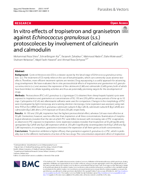 (PDF) In vitro effects of tropisetron and granisetron against ...