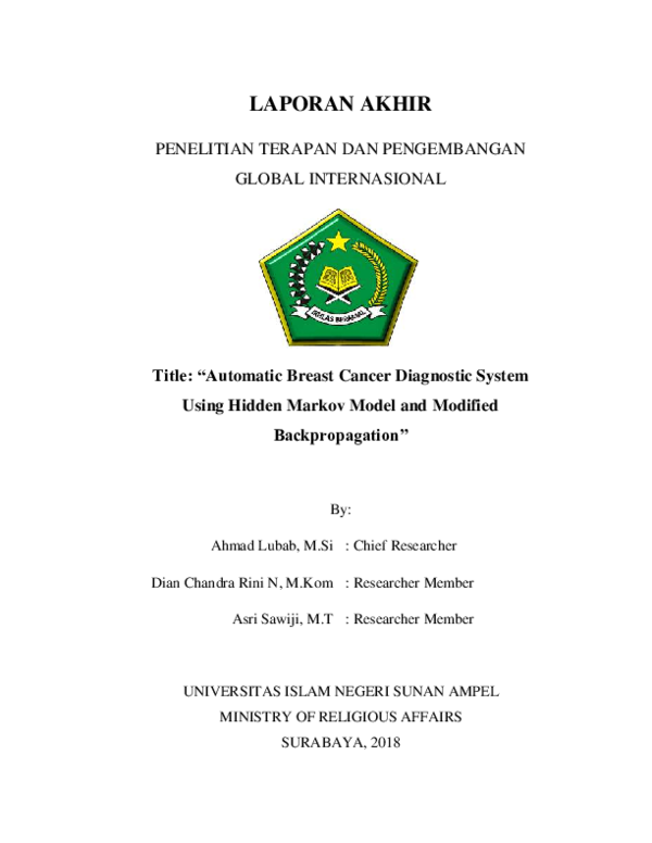 (PDF) Automatic Breast Cancer Diagnostic SystemUsing Hidden Markov ...
