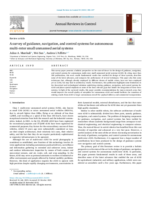 (PDF) A survey of guidance, navigation, and control systems for ...