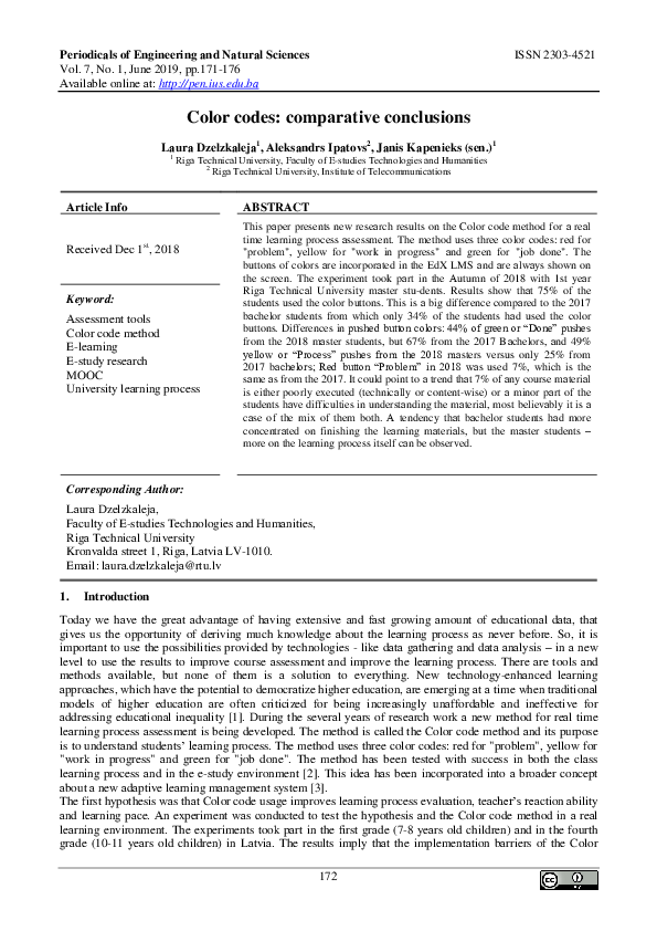 (PDF) Color codes: compаrаtive conclusions