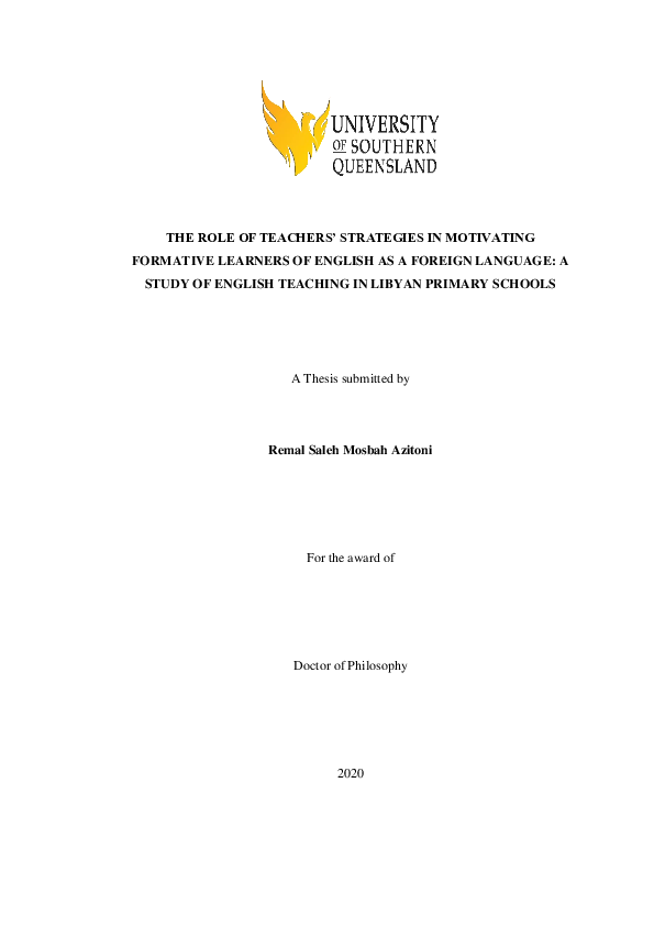 (PDF) The role of teachers' strategies in motivating formative learners ...