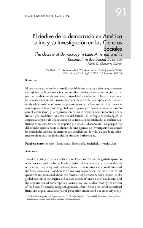 (PDF) El declive de la democracia en América Latina y su Investigación ...
