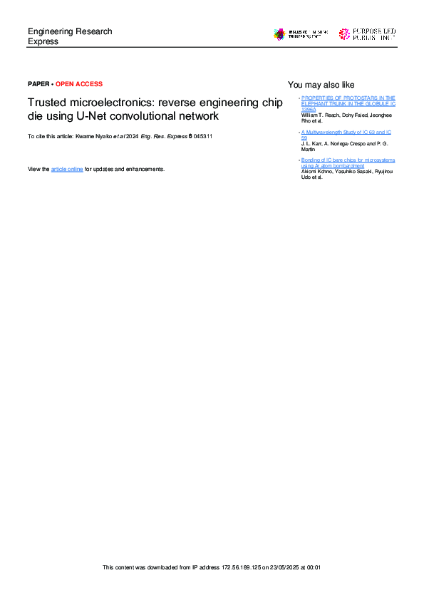 (PDF) Trusted microelectronics: reverse engineering chip die using U ...