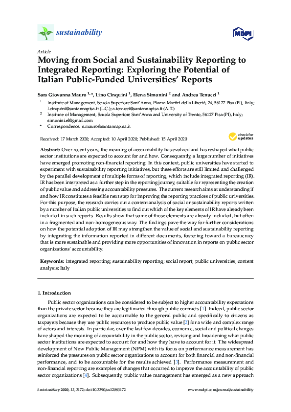 (PDF) Moving from Social and Sustainability Reporting to Integrated ...