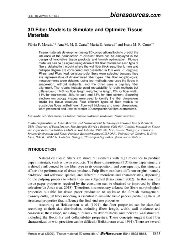 (PDF) 3D fiber models to simulate and optimize tissue materials