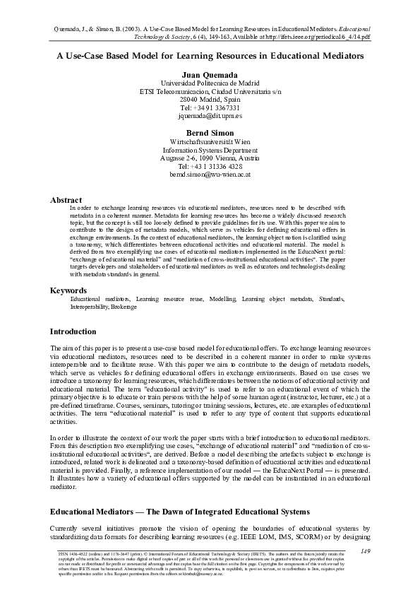 (PDF) A Use-Case Based Model for Learning Resources In Educational ...
