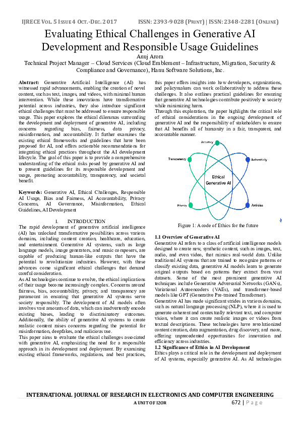 (PDF) Evaluating Ethical Challenges in Generative AI Development and ...