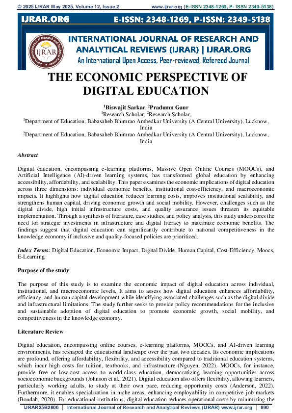 (PDF) THE ECONOMIC PERSPECTIVE OF DIGITAL EDUCATION