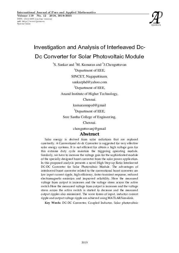 (PDF) Investigation and Analysis of Interleaved DC-DC Converter for ...