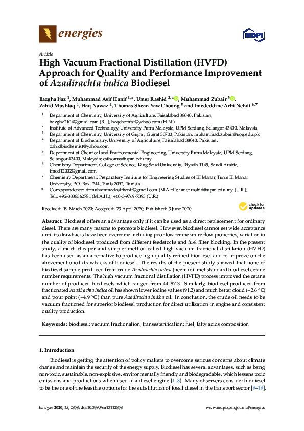 (PDF) High Vacuum Fractional Distillation (HVFD) Approach for Quality ...