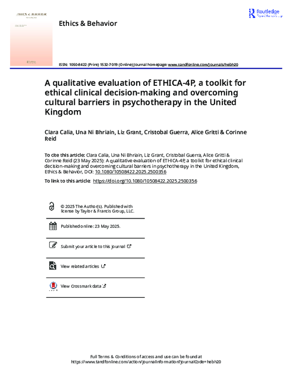 (PDF) ETHICA 4P a toolkit for ethical clinical decision making and ...