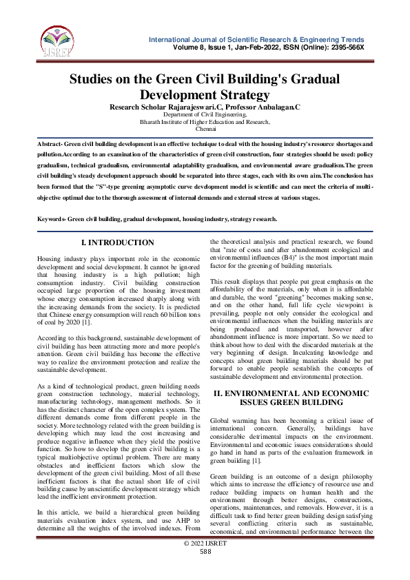 (PDF) Studies on the Green Civil Building's Gradual Development Strategy
