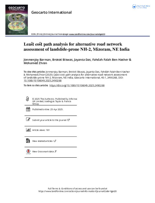 (PDF) Least cost path analysis for alternative road network assessment ...
