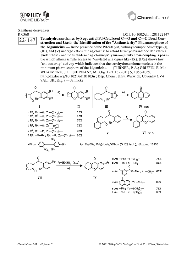 (PDF) ChemInform Abstract: Tetrahydroxanthones by Sequential Pd ...