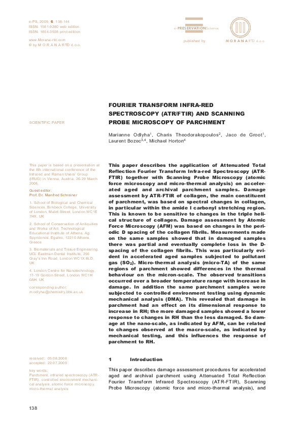 (PDF) Fourier Transform Infra-Red Spectroscopy (Atr/Ftir) and Scanning ...