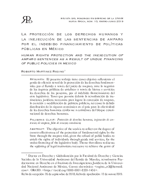 (PDF) La protección de los derechos humanos y la inejecución de las ...