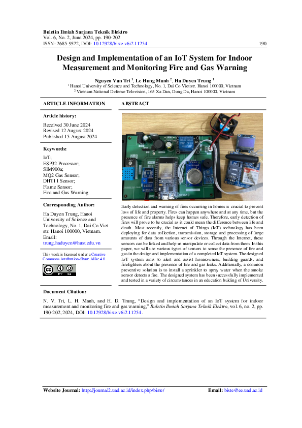 (PDF) Design and Implementation of an IoT System for Indoor Measurement ...