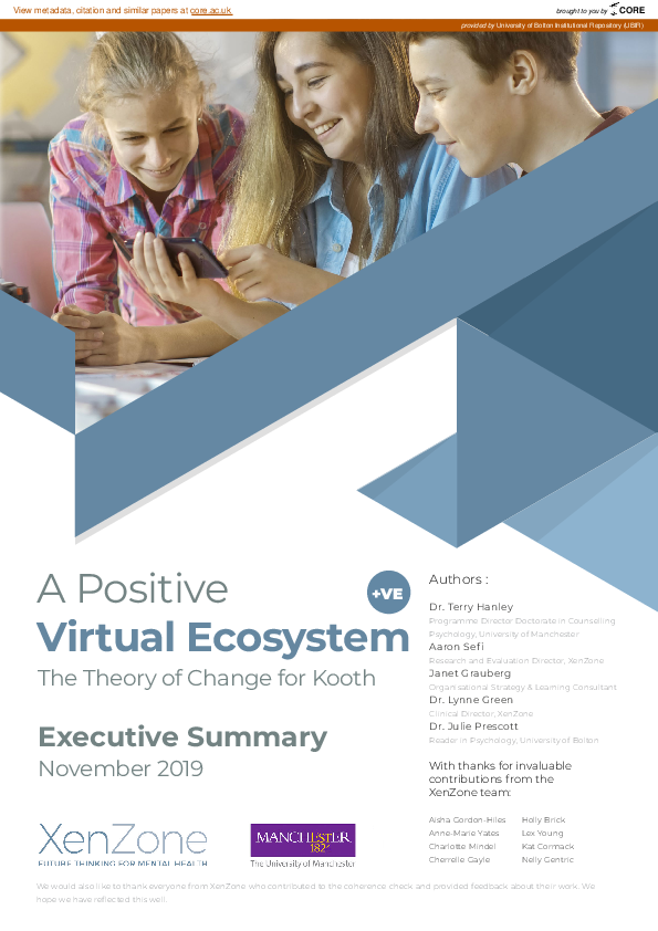 (PDF) A positive virtual ecosystem. The theory of change for Kooth ...