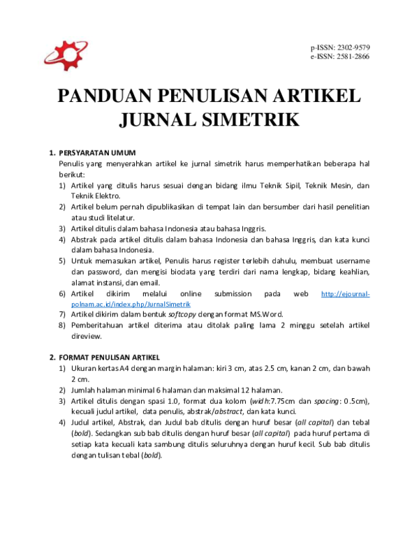 (PDF) PANDUAN PENULISAN ARTIKEL JURNAL SIMETRIK