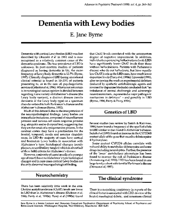(PDF) Dementia with Lewy Bodies
