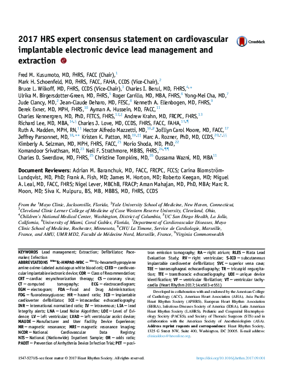 (PDF) 2017 HRS expert consensus statement on cardiovascular implantable ...