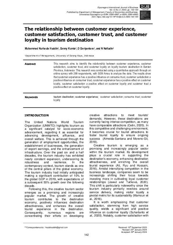 (PDF) The relationship between customer experience, customer ...