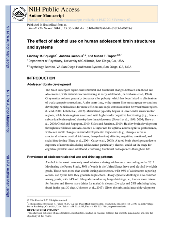 (PDF) The effect of alcohol use on human adolescent brain structures ...